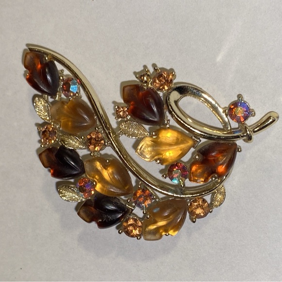 LISNER Signed Molded Jelly Lucite Brooch & Bracelet Designer Set - Vintage. - Picture 14 of 15